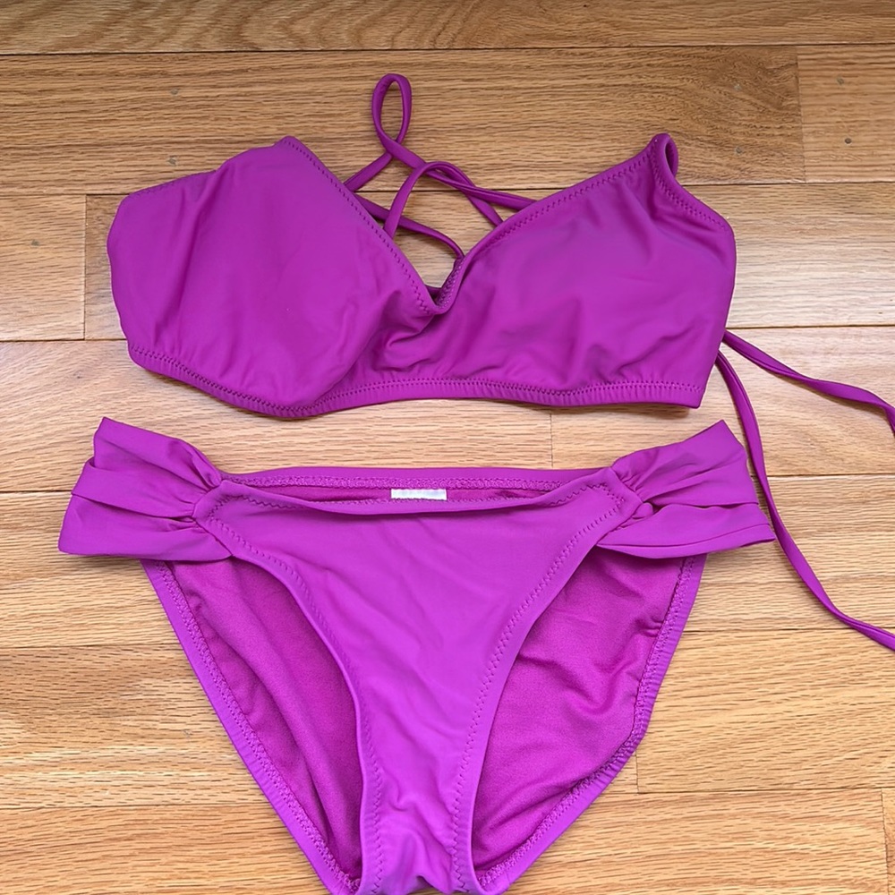 Bright purple bikini